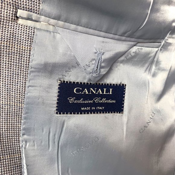 CANALI Exclusive Gray Micro Check Cashmere Silk Blend 3 Button Blazer - Picture 2 of 10